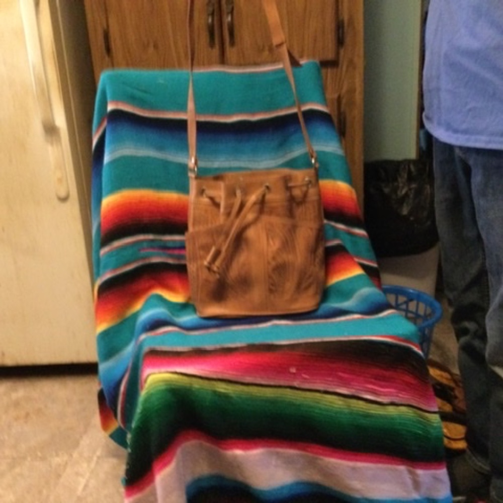 Leather bucket bag